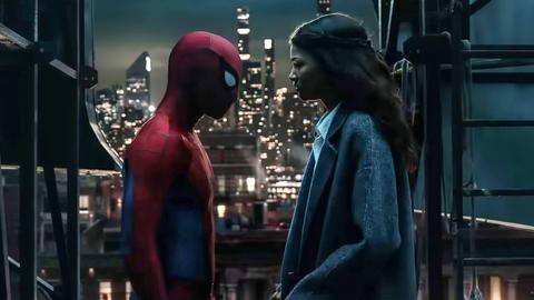 Spider-Man and Zendaya on rooftop