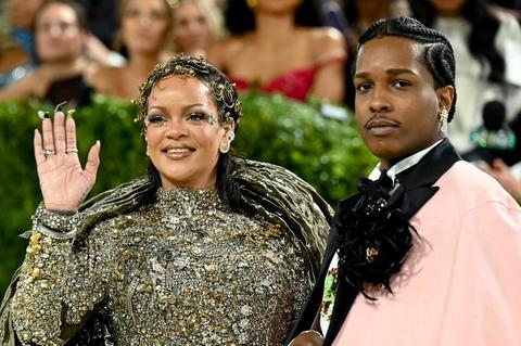 Rihanna and A$AP Rocky at an event