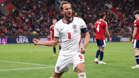 Harry Kane celebrating a goal for England