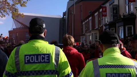 Police officer seriously injured and 10 arrested around Liverpool v Manchester City