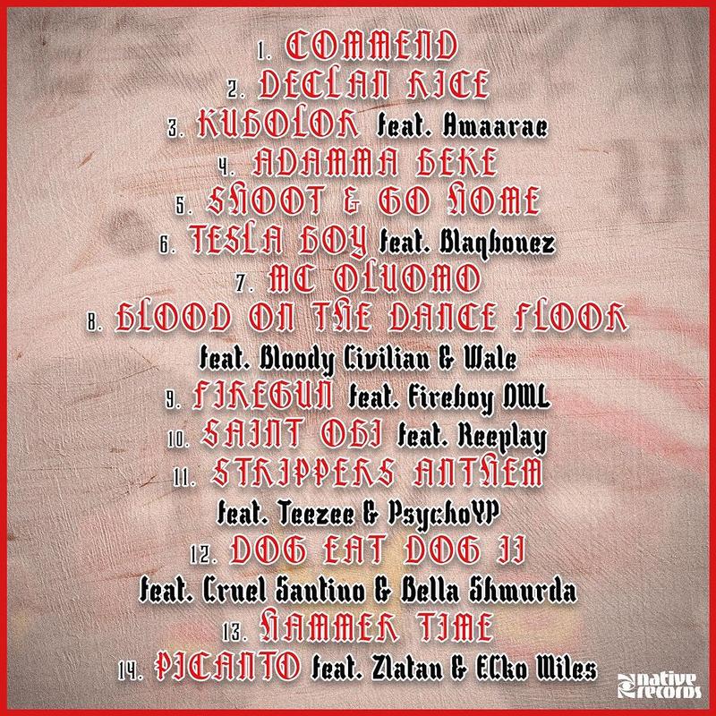 Tracklist for ‘EZIOKWU’ by ODUMODUBLVCK 