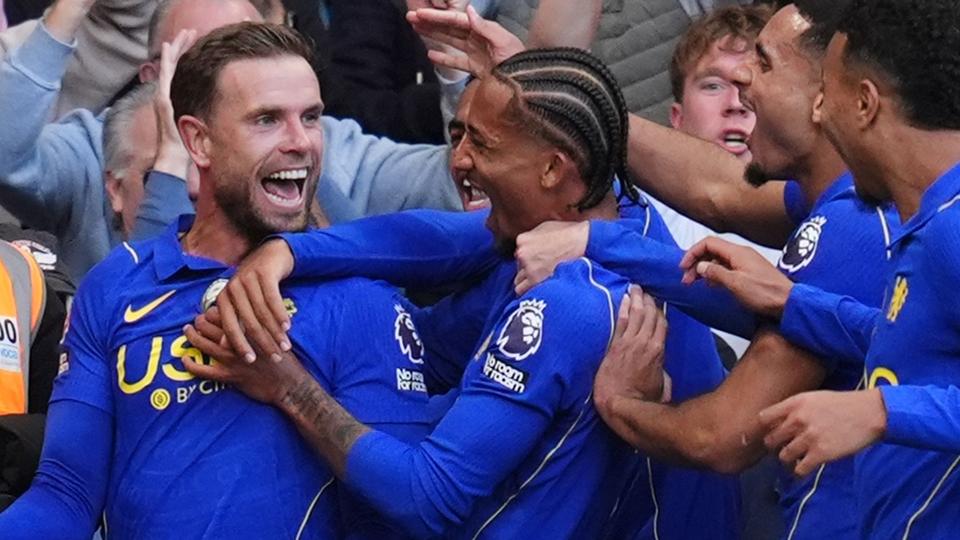Chelsea players celebrating