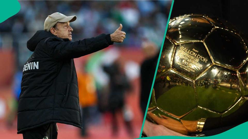 Gernot Rohr and Ballon d'Or trophy